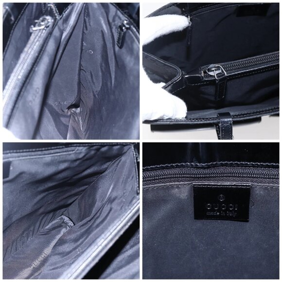 GUCCI GG Canvas Tote Bag Nylon Black Auth - Picture 14 of 15